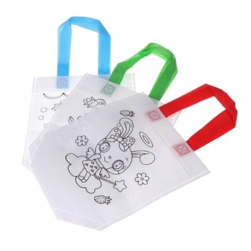 3 PCS Painted Bag Children Graffiti Environmental Protection Handbag Painting Toy
