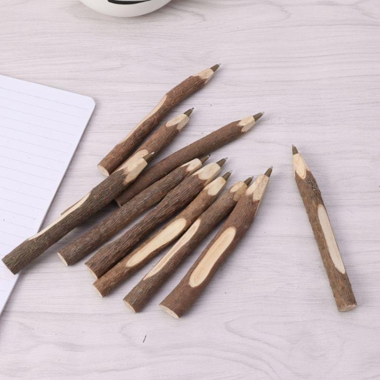 2 PCS Creative Tree Wooden BallPoint Pen Nature Tree Branch Pencil Bark Pen Office School Supplies Stationery, Type:Ballpoint pen