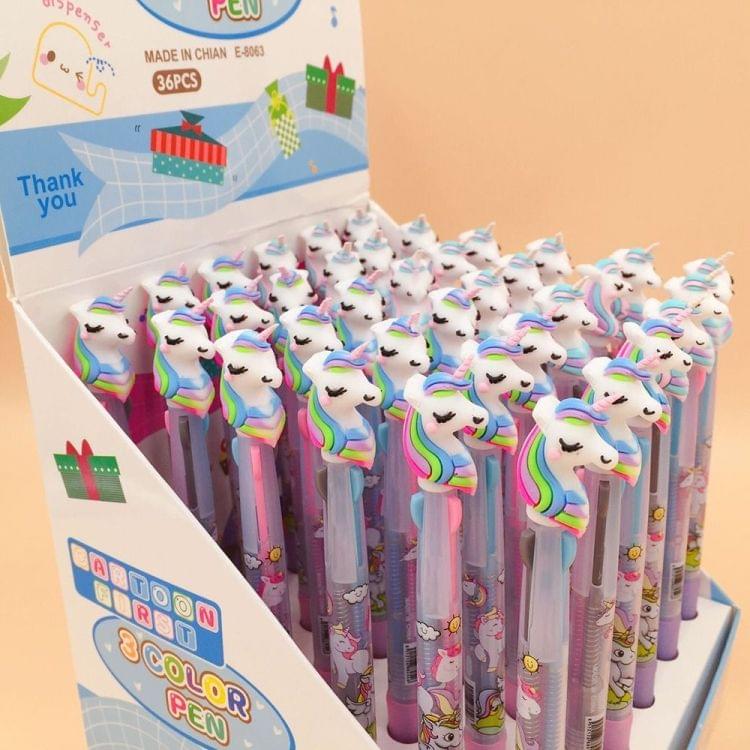 Cute Unicorn Shape Silica Rainbow Ballpoint Pen