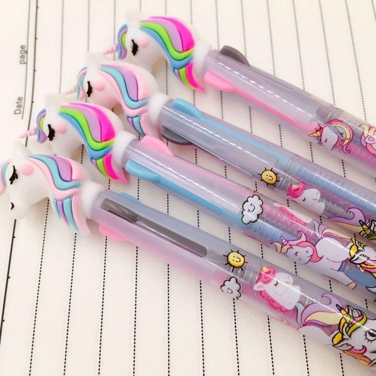 Cute Unicorn Shape Silica Rainbow Ballpoint Pen