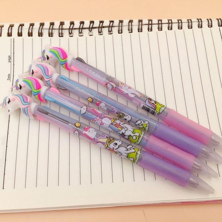 Cute Unicorn Shape Silica Rainbow Ballpoint Pen