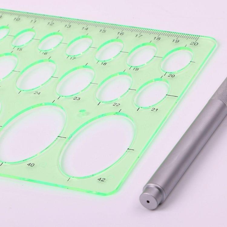 3 PCS Plastic Oval Geometric Ruler Stencil Measuring Tools