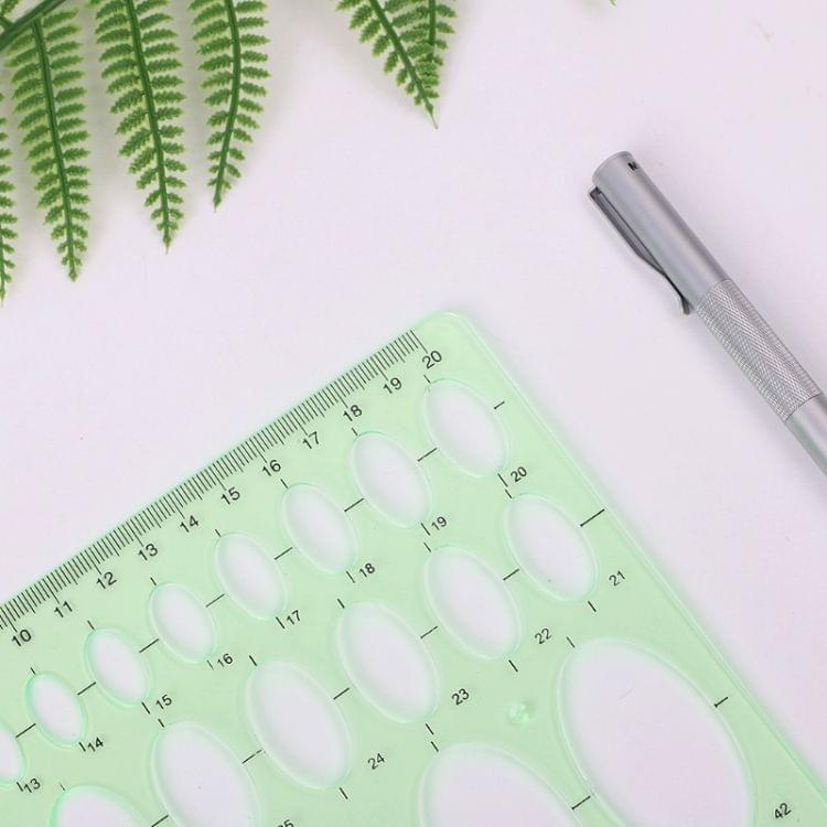 3 PCS Plastic Oval Geometric Ruler Stencil Measuring Tools