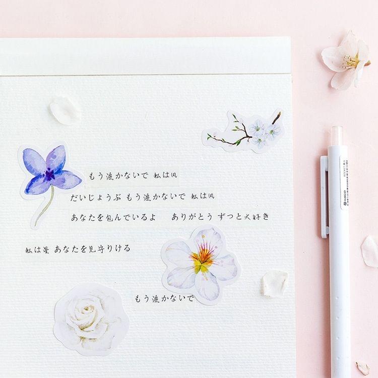 Journal Decoracion Cute Diary Flower Stickers Scrapbooking Flakes (Green)