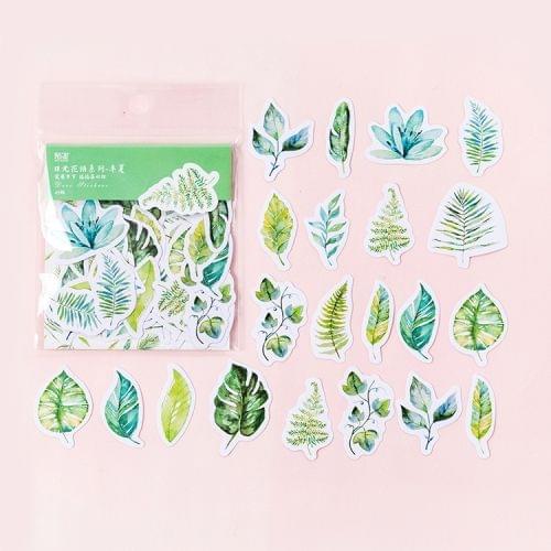 Journal Decoracion Cute Diary Flower Stickers Scrapbooking Flakes (Green)