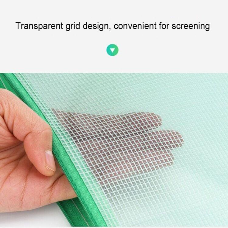 10 PCS Zipper Plastic Mesh Document File Bag, Random Color Delivery, Size: 33.5*23cm