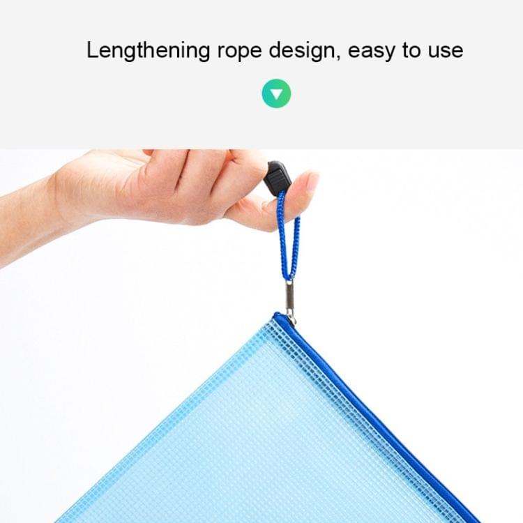 10 PCS Zipper Plastic Mesh Document File Bag, Random Color Delivery, Size: 33.5*23cm