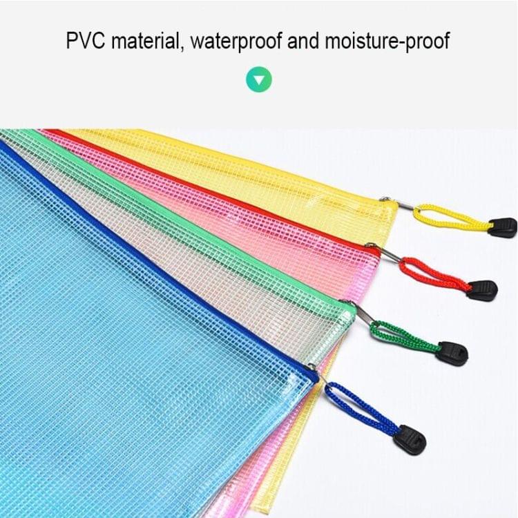 10 PCS Zipper Plastic Mesh Document File Bag, Random Color Delivery, Size: 33.5*23cm