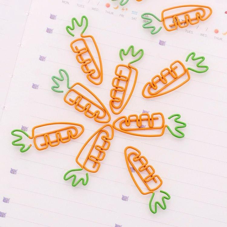 5 PCS Creative Kawaii Carrot Shaped Metal Paper Clip Bookmark Stationery School Office Supply