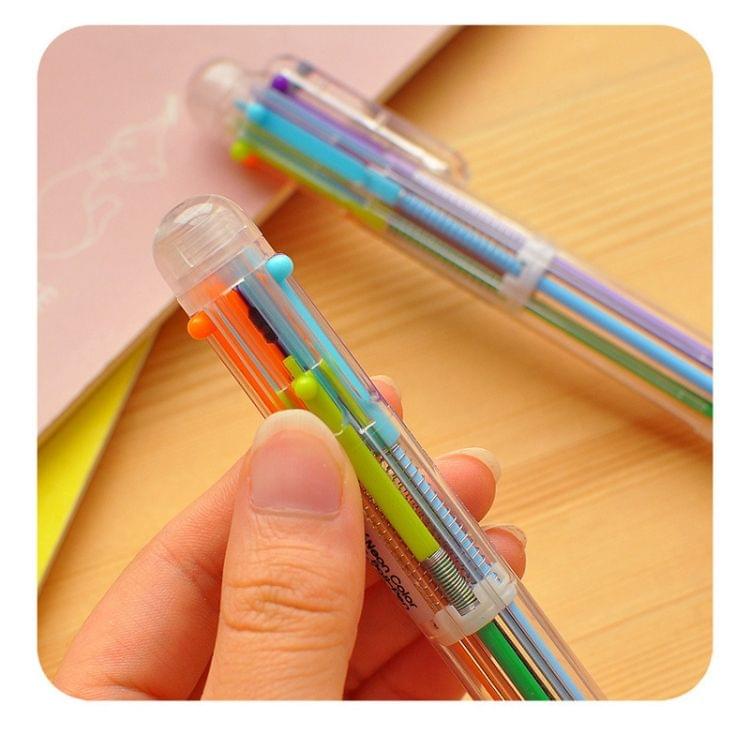 5 PCS Multicolor Ballpoint Pen Multifunction 6 in 1 Colorful Stationery Creative School Office Supplies