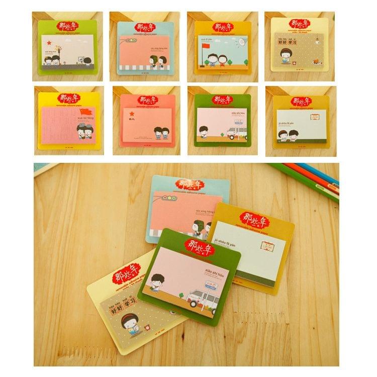 40 PCS Cartoon Print Self Adhesive Memo Pad N-times Sticky Notes Post It Bookmark School Office Supply, Random Color Delivery