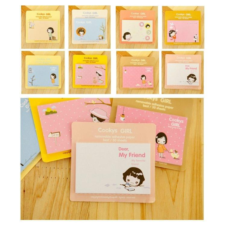 40 PCS Cartoon Print Self Adhesive Memo Pad N-times Sticky Notes Post It Bookmark School Office Supply, Random Color Delivery