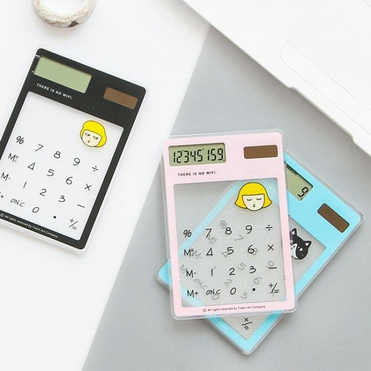 8 Digits LED Screen Calculator with Transparent Touch Pad & Solar Panel, Random Color Delivery