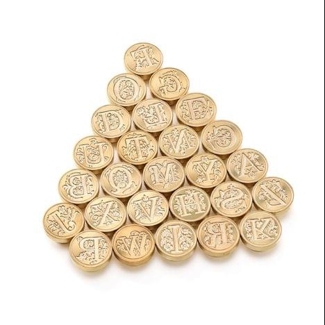 Letter Pattern Sealing Wax Paint Seal Vvintage Printing Letter Envelope Postcard Gift Seal Printing Wooden Handle Wax,Random letter Delivery