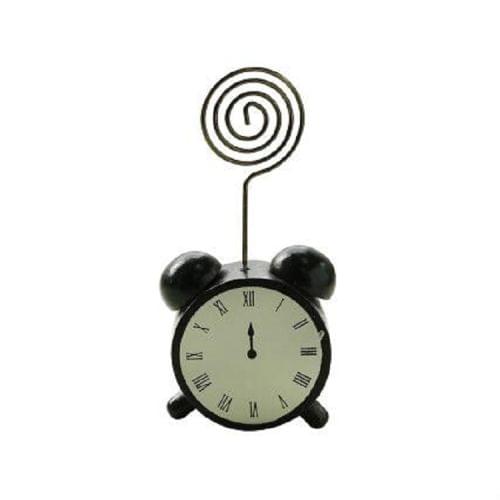 2 PCS Wooden Cartoon Card Stock Notes Folder Photo Clip Card Message Clip Office Supplies Information Clip, Type:Alarm clock