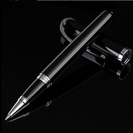 2 PCS Black Roll Ball Pen Ballpoint Pens School Office Stationery Luxury Birthday Gift(Black rose gold )