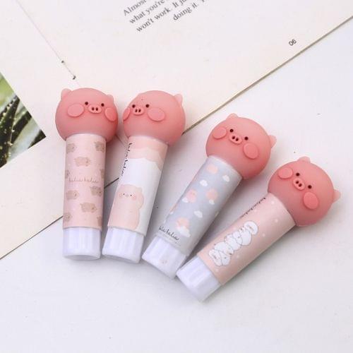 4 PCS Cartoon Animal Pig Shape Strong Adhesive Solid Glue Sticks Students School Office Supplies
