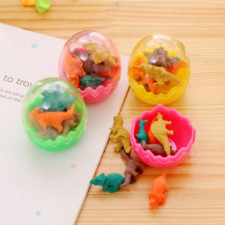 4 PCS Fashion Cute Dinosaur Egg Pencil Eraser School Supplies Student Stationery Random Color Delivery