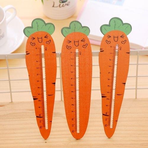 Cute Carrots Shape Straight Ruler Measure Drawing Stationery School Office Supply Gift