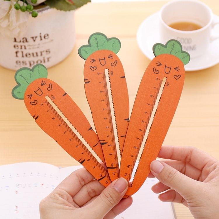 Cute Carrots Shape Straight Ruler Measure Drawing Stationery School Office Supply Gift