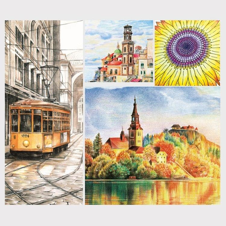 Professional Art Sketch Coloring Books Drawing Vibrant Colors 36-color Wooden Colored Pencils Set