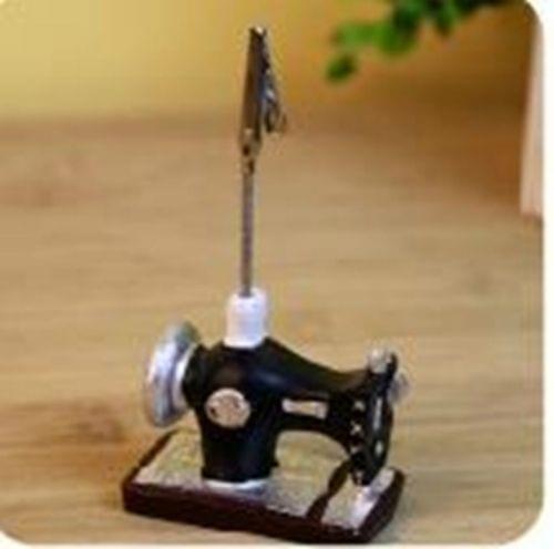 Creative Clips Wedding Party Gift Mini Resin Place Holder Message Folders Photo Clamp Home Decoration(Sewing machine)
