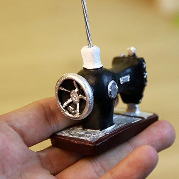 Creative Clips Wedding Party Gift Mini Resin Place Holder Message Folders Photo Clamp Home Decoration(Sewing machine)