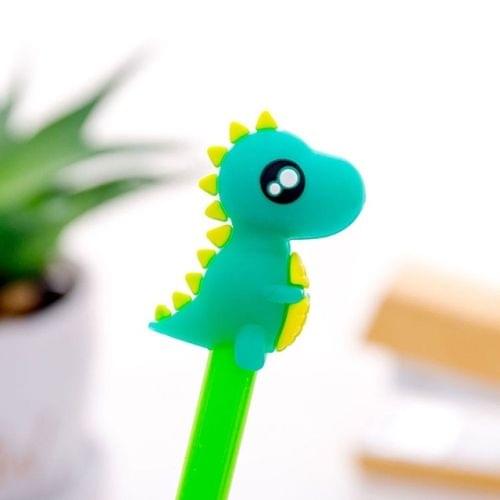 5 PCS Creative Stationery Dinosaur Silicone Head Neutral Pen(Green)