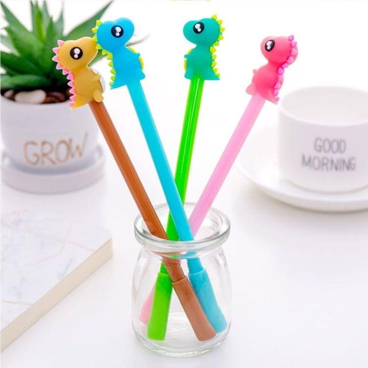 5 PCS Creative Stationery Dinosaur Silicone Head Neutral Pen(Green)