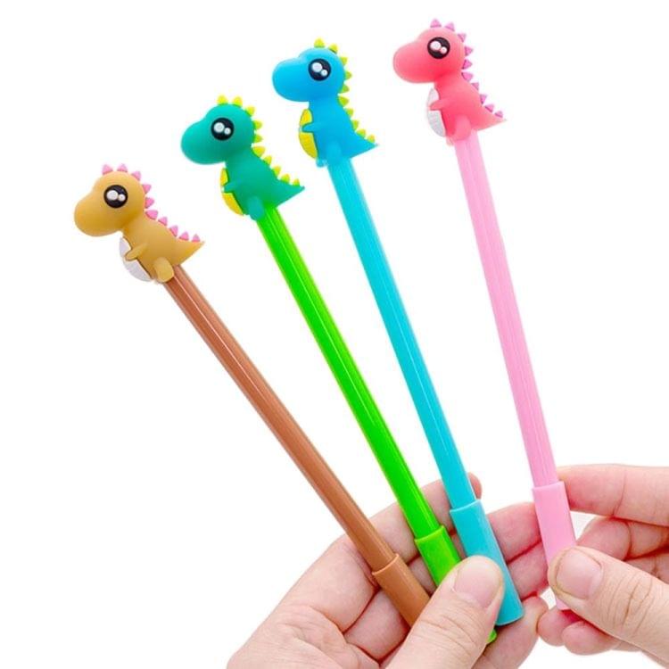 5 PCS Creative Stationery Dinosaur Silicone Head Neutral Pen(Green)