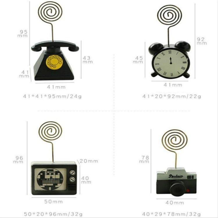 2 PCS Wooden Cartoon Card Stock Notes Folder Photo Clip Card Message Clip Office Supplies Information Clip, Type:Telephone