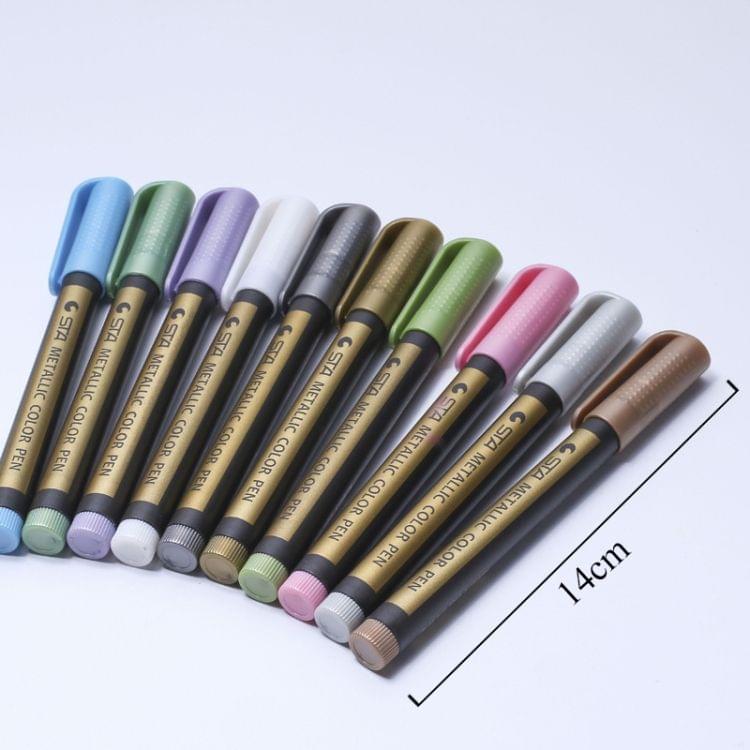 2 PCS Colored Highlighters Waterproof Marker Pens(Gold)