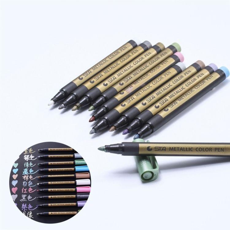 2 PCS Colored Highlighters Waterproof Marker Pens(Gold)