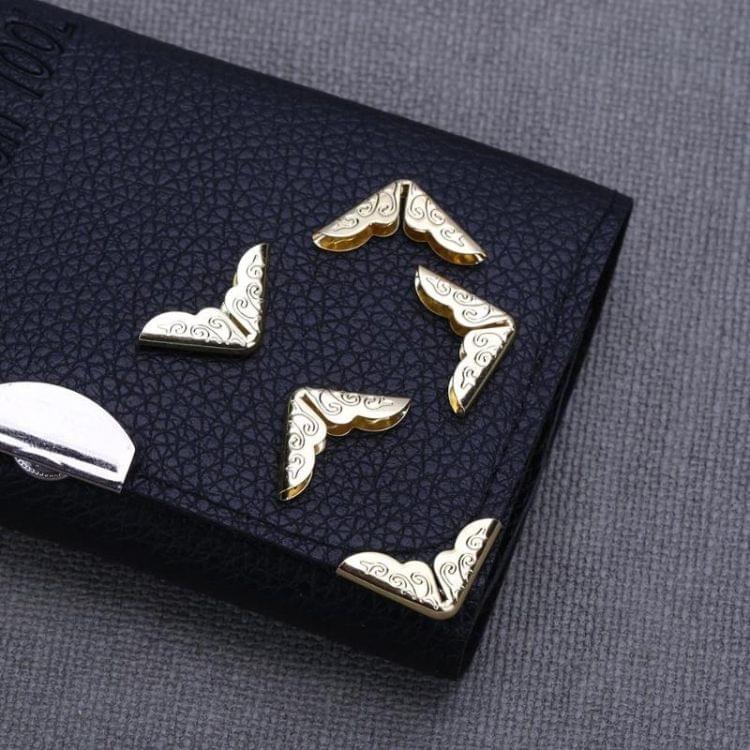 100 PCS Brass Metal Book Protector Scrapbook Notebook Folder Corner(Gold)