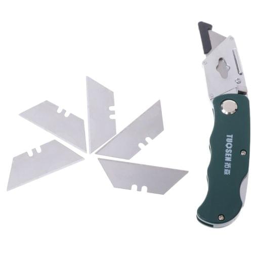 Stainless Steel Folding Utility Knife Woodworking Outdoor Camping Cutter(Aluminum alloy)