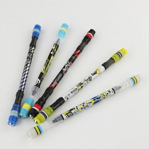 3 PCS Cool Spinning Pen Rotating Gaming Ballpoint Pen Non Slip Coated Spin Rolling Pen Blue Ink Refill Matting Finger Playing Pen Random Color Delivery