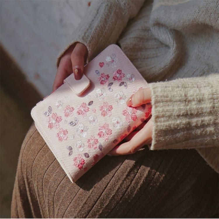 Sakura Theme Delicated Floral Journal Cover Standard A6 Paper Book Refilled Book, Size:Only A6 cloth cover(Pink)