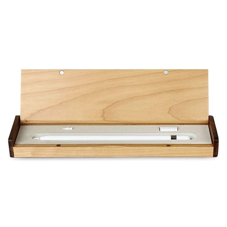 SamDi White Birch Wooden Pencil Box for Apple iPad Pencil