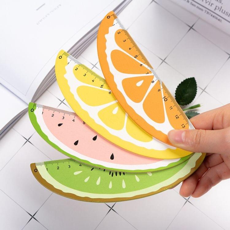 Cartoon Fruit Wooden Straight Ruler Measure Drawing Stationery School Office Supply Gift, Length:15cm(Watermelon)