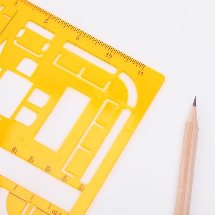 2PCS Ruler Universal Furniture Construction Template Ruler School Accessories