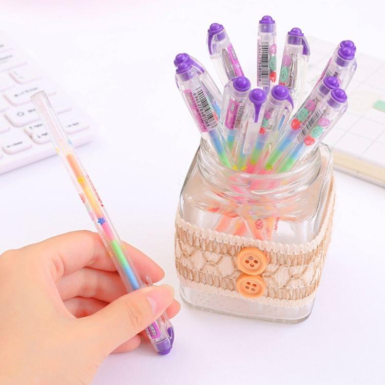 4 PCS Highlighters Stationery Writing Office Pen 6 in 1 Watercolor Pen Water Chalk DIY Handmade Photo Album Color Pen