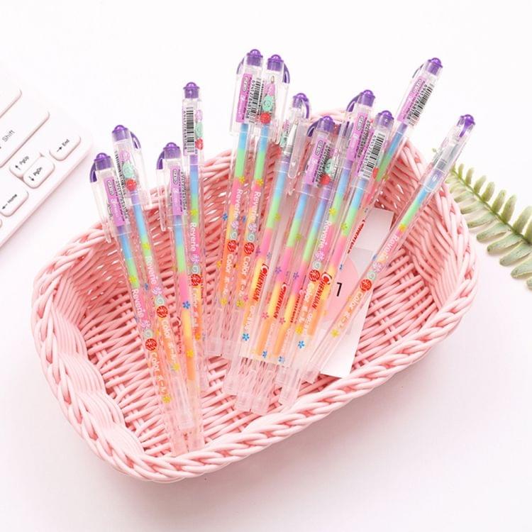 4 PCS Highlighters Stationery Writing Office Pen 6 in 1 Watercolor Pen Water Chalk DIY Handmade Photo Album Color Pen
