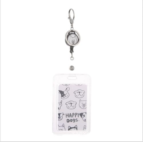 5 PCS Transparent ID Badge Case Card Holder(Many Dogs)
