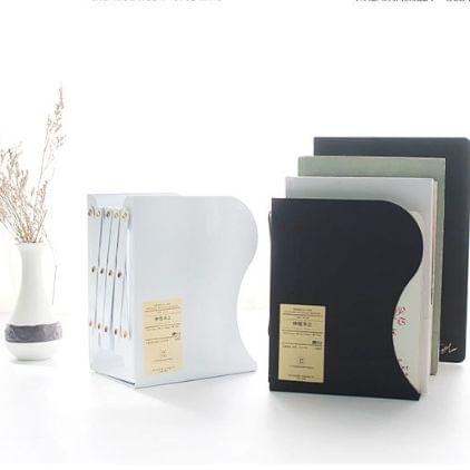 Adjust Bookshelf Large Metal Bookend Desk Holder Stand for Books Gift Stationery(White)
