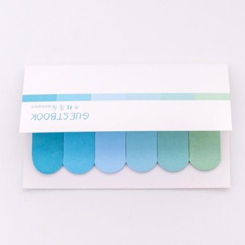 2 PCS Gradient Office Sticky Notes Planner Stickers Page School Supplies Stationery(Gradient blue)