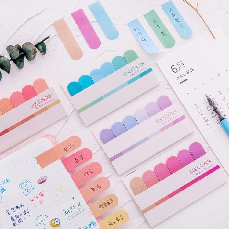 2 PCS Gradient Office Sticky Notes Planner Stickers Page School Supplies Stationery(Gradient blue)