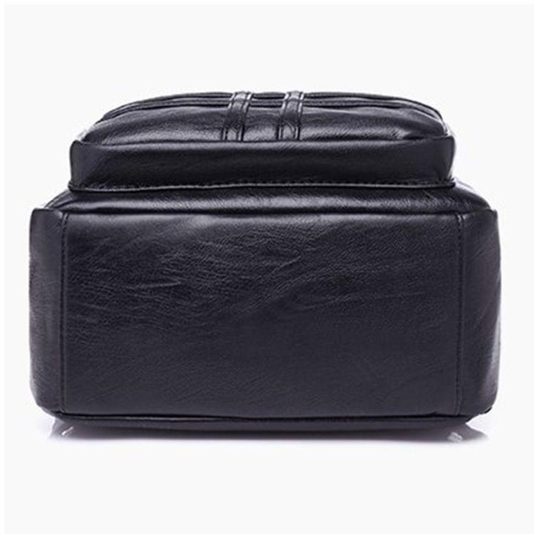 Simple Style Soft PU Surface Double Shoulder Bag Ladies Handbag Messenger Bag (Black)