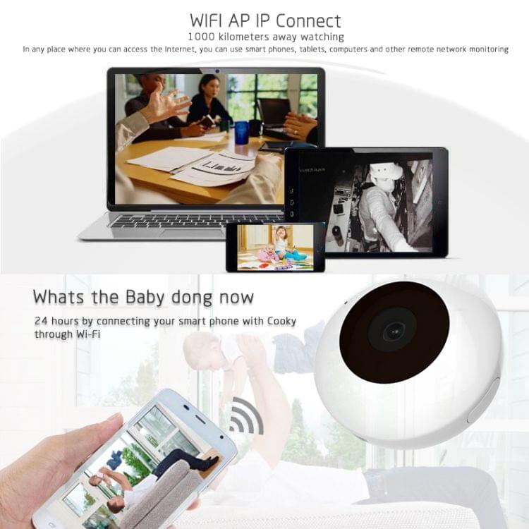 C2 Mini 1280 x 720P WiFi IP Camera, Support Infrared Night Vision & Motion Detection & TF Card (Black)