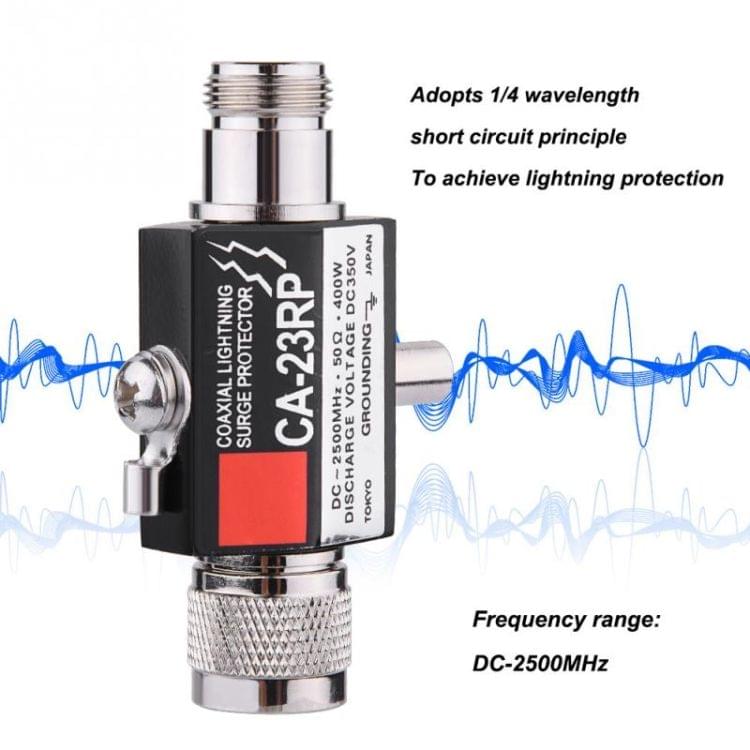 CA-23RS 400W 2500MHz Lighting Arrestor N Male Plug to N Female Coaxial Lightning Surge Protector