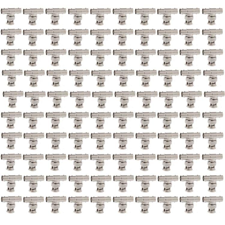 100 PCS UG274U BNC T Type One Male to Dual BNC Female Connector Adapter